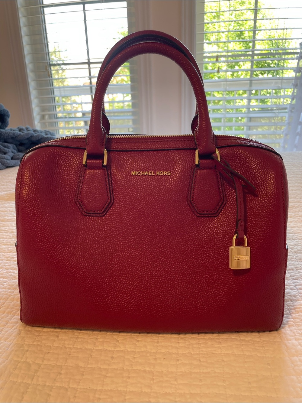 Michael Kors Burgundy Mercer Collection Duffle